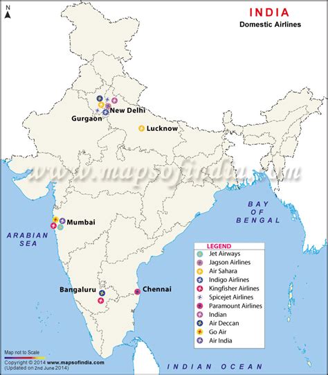 India Domestic Airlines Map