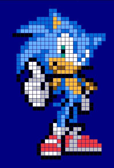 Pixel Sonic By Zeypher C Pixel Art Minecraft Pixel Art Pixel Art Templates