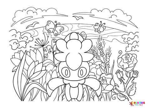 Fomantis Coloring Page Easy Pokemon Ready For Download