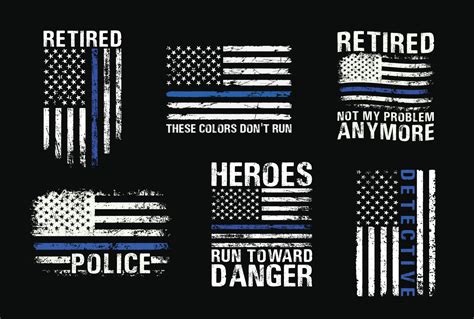 Police Design Bundle With USA Flag 13820033 Vector Art at Vecteezy