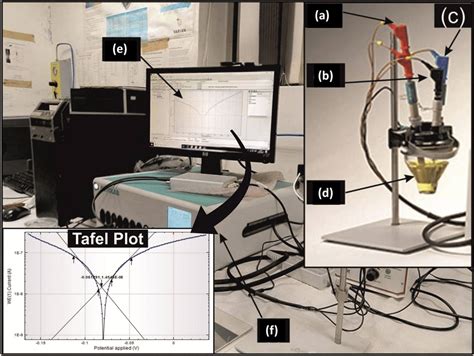 Experimental setup of electrochemical workstation: a working electrode ...