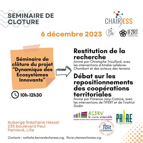 06122023 Séminaire De Clôture Dynamiques Des écosystèmes Innovants