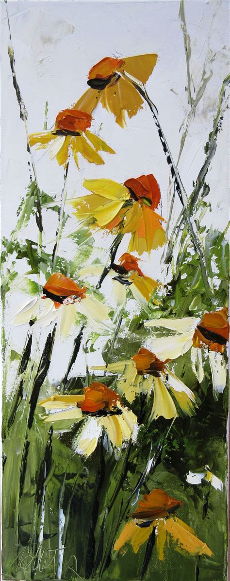 Les Marguerites Du Jardin 50 20 Cm Huile Sur Toile Peinture