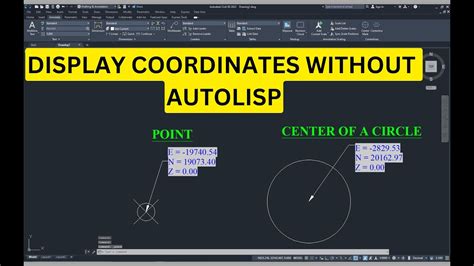 How To Display Northing Easting Elevation Without Using Autolisp In