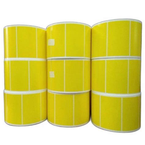 Yellow Plain Barcode Label Sticker Packaging Type Roll Size X