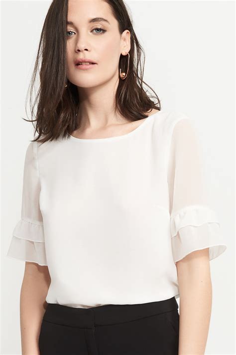 Ruffle Sleeve Top Ruffled Sleeve Top Sleeve Top Open Shoulder Tops