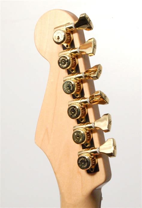 Hipshot Gold Inline Grip Lock Non Staggered Open Gear Guitar Tuners W