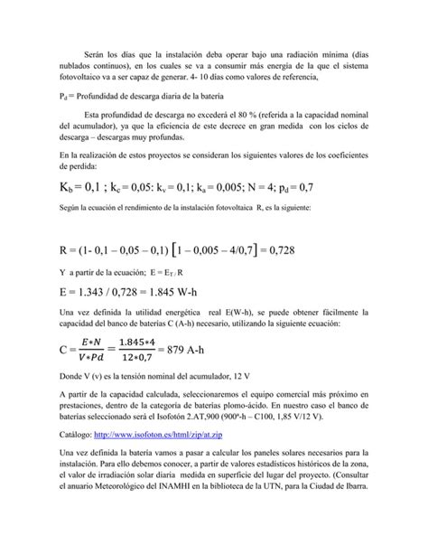 Calculos Solar Fotovoltaica Pdf