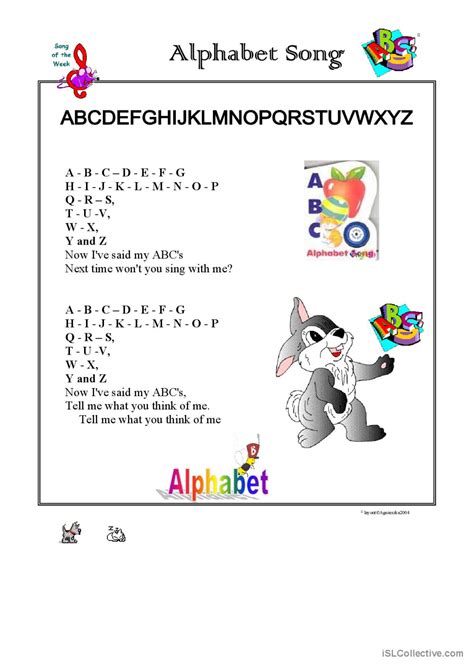 Alphabet song song and nursery rhym…: English ESL worksheets pdf & doc