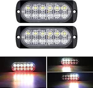 RIGIDON 2 Pcs 4 3 Inch 12 LED Safety Emergency Flashing Lights 12V 24V