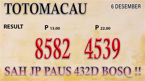 PREDIKSI TOTO MACAU 6 DESEMBER 2022 BOCORAN MACAU HARI INI MACAU