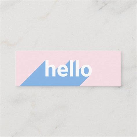 Modern Hello Typography Business Card