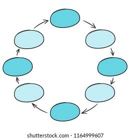 Blue Hand Drawn Business Diagram Template Stock Vector Royalty Free