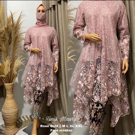 Jual Setelan Kebaya Modern Setelan Kebaya Tunik Mauri Busui