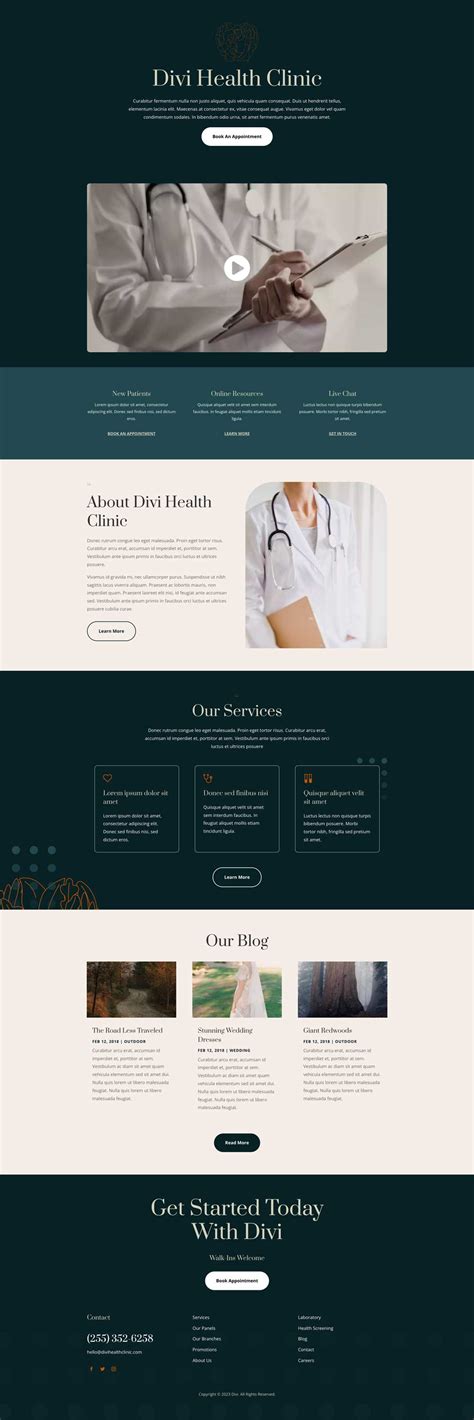 Health Center Home Page Divi Layout By Elegant Themes