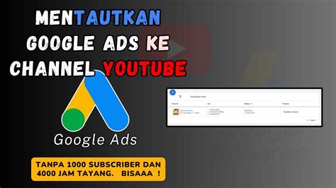 Part Cara Menautkan Akun Youtube Ke Google Ads Tanpa