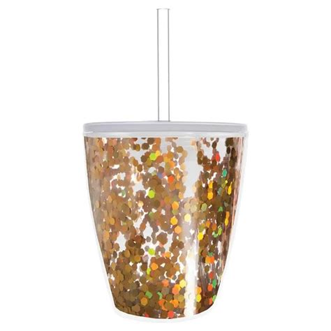 Bpa Free 16oz Confetti Tumbler16oz Clear Plastic Double Wall Tumblers With Glitter Accents