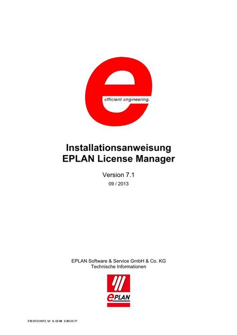 PDF Installationsanweisung EPLAN License Manager Einleitung