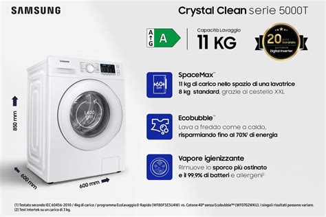 Samsung Lavatrice 11 Kg Classe A Profondità 60 cm Centrifuga 1400 giri