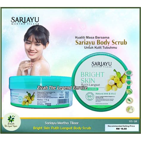 Sariayu Bright Skin Putih Langsat Body Scrub Lulur Badan 175gr