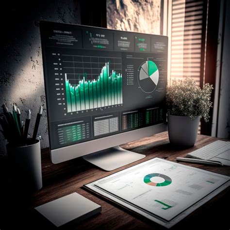 Premium Photo Graphs And Statistics On A Computer Screen In Office