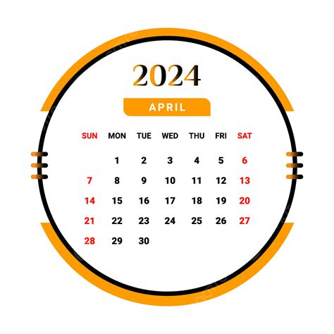 2024 年 4 月日曆黃色和黑色 向量 月曆 日曆 2024年4月向量圖案素材免費下載，png，eps和ai素材下載 Pngtree