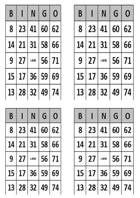 Bingo Matemático Para Imprimir