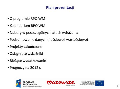 Stan Wdra Ania Rpo Na Mazowszu Regionalny Program Operacyjny