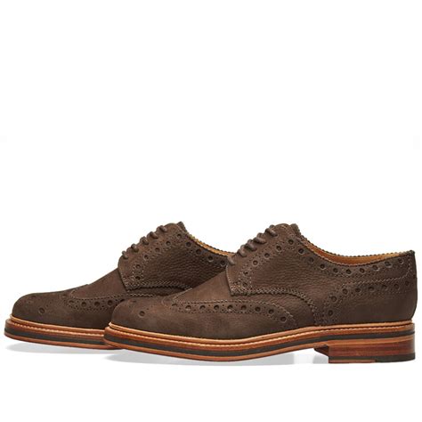 Grenson Archie Brogue Dark Brown Nubuck End Uk