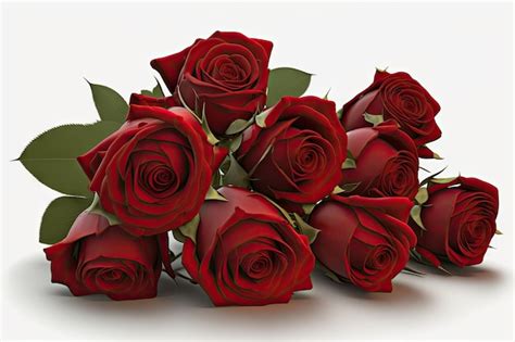 Premium Photo | A Dozen Red Roses on a White Background for Romantic ...