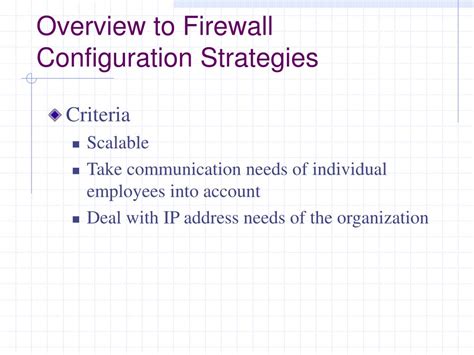 Ppt Firewall Configuration Strategies Powerpoint Presentation Free