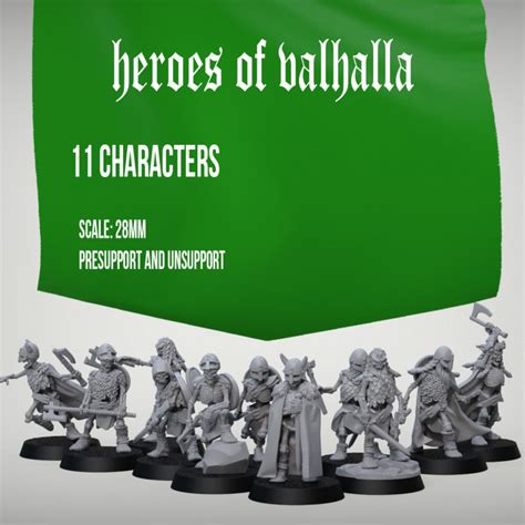 3d Printable Heroes Of Valhalla By Horde Miniatures