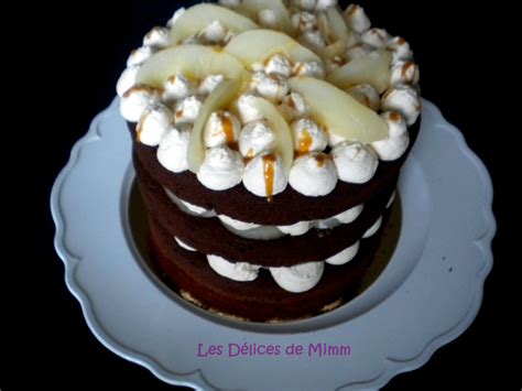 Naked cake chocolat poires et caramel au beurre salé Les Délices de Mimm