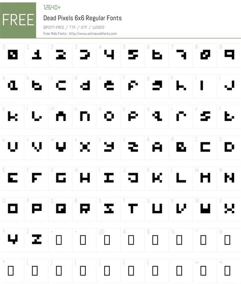 Dead Pixels 6x6 Regular 10 Fonts Free Download Onlinewebfontscom