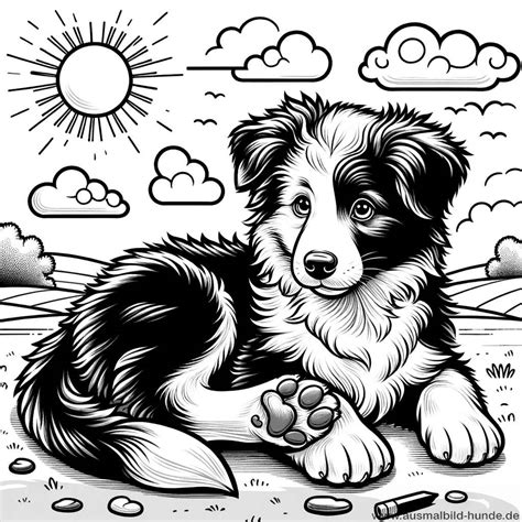 Ausmalbild Hunde Border Collie Kostenlose Hunde Ausmalbilder