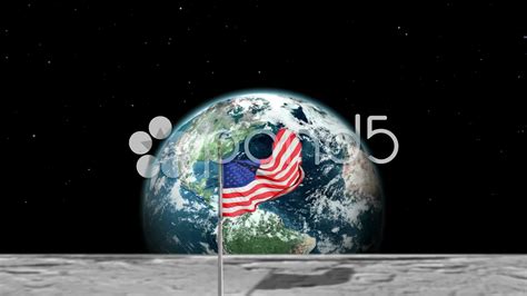 Flag On Moon From Earth