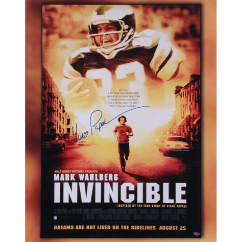 Vincent Papale Signed Invincible 16x20 Photo Mead Chasky Hologram