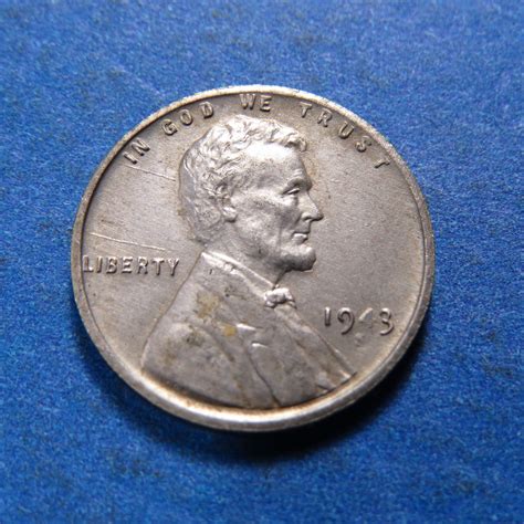 1943 S Lincoln Wheat Cent Steel Cent With Weak 4 Lot D898 For