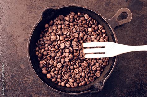 The process of roasting coffee beans Stock Photo | Adobe Stock