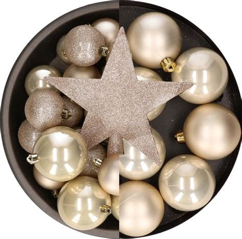 Bellatio Decorations Kerstballen Set X St Met Ster Piek