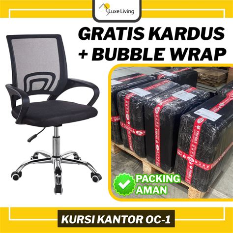 Jual FREE BUBBLE WRAP Kursi Kantor Kerja Belajar Ergonomis Putar