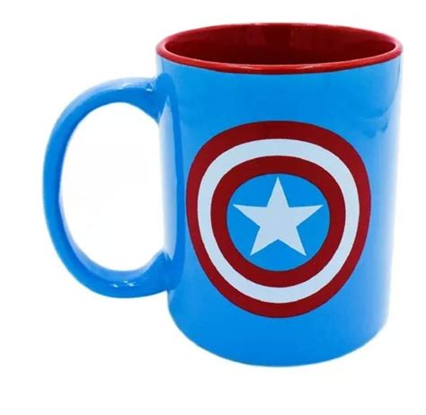 Taza Café Marvel Capitán America Cerámica 320ml Escudo Capit MercadoLibre