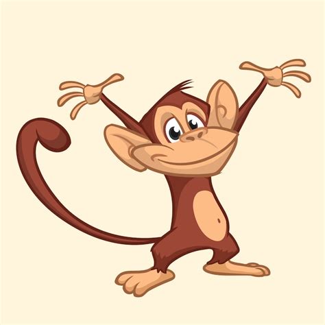 lustiger affe der karikatur premium vektor