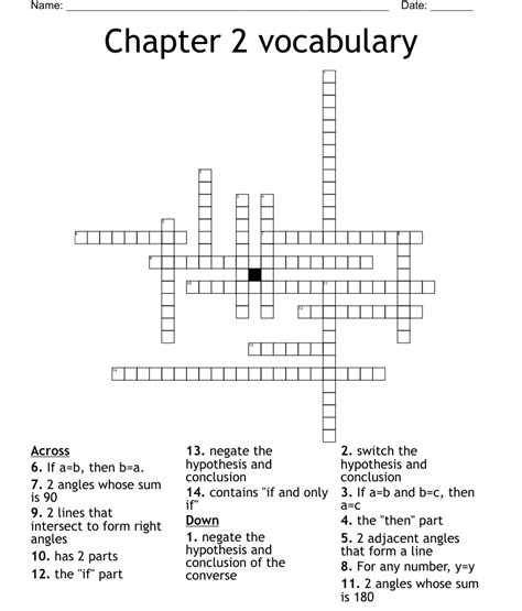 Conditional Statements Symbolic Logic Crossword Wordmint