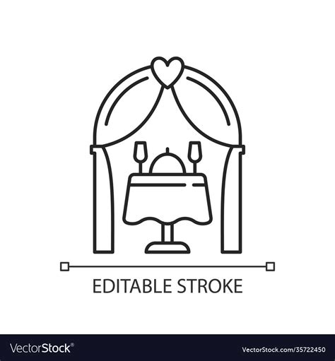 Wedding Reception Linear Icon Royalty Free Vector Image