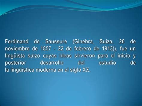 Ferdinand De Saussure PPT