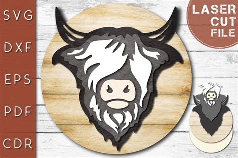 Highland Bull Sign Layered Svg Cut File