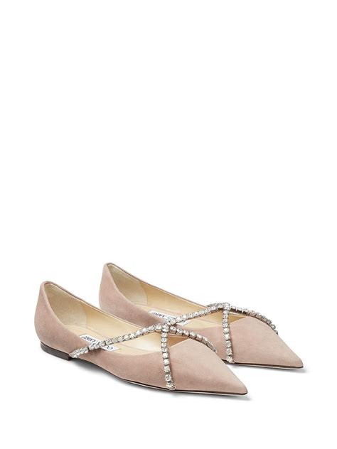 Jimmy Choo Genevi Crystal Embellished Ballerina Shoes Farfetch