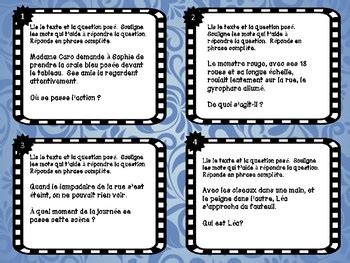 Linférence en lecture Cartes à tâches FRENCH TASK CARDS TPT