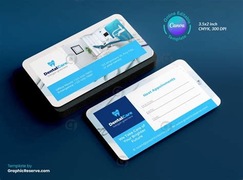 Dental Clinic Appointment Card Canva template - Graphic Reserve